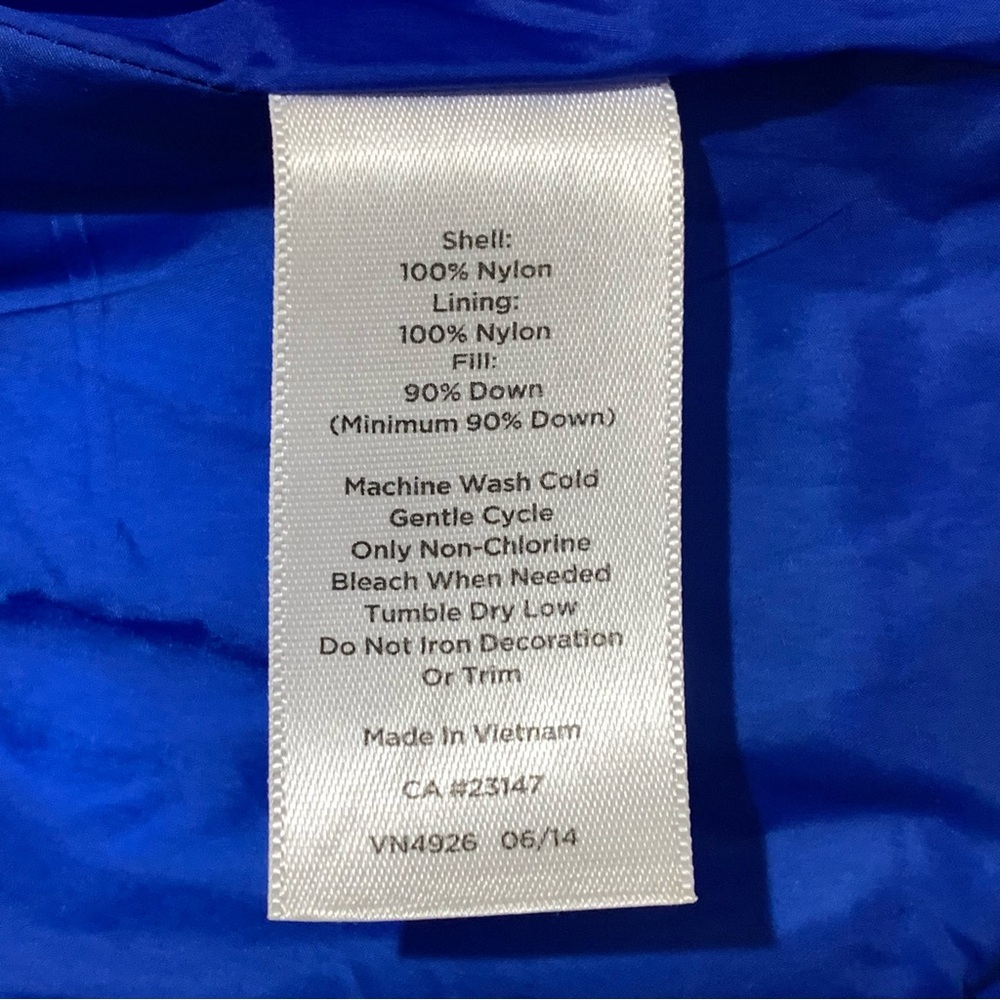 Talbots Petites Down Filled Quilted Puffer Vest Size Large Royal Blue Casual - Picture 4 of 6
